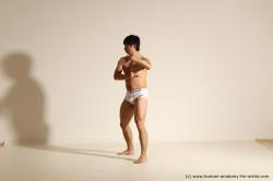 Underwear Martial art Man Asian Moving poses Average Short Black Dynamic poses Academic